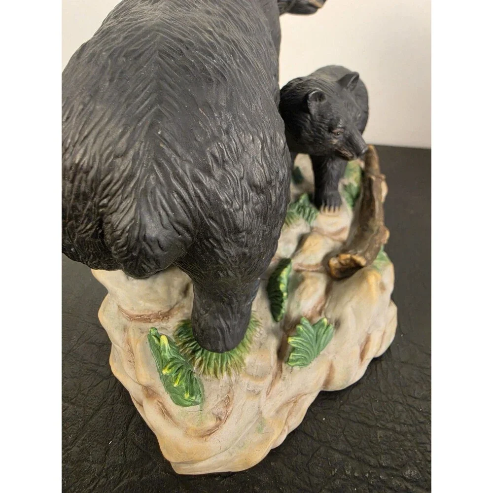 Ceramic Bear Figurine Home Interiors “Watching Her Cub” 11795-02 2002 Bear & Cub